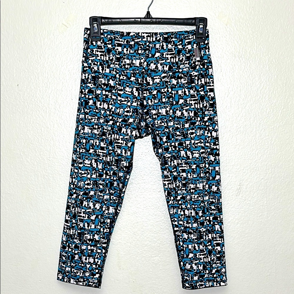 Playful Blue and Black Patterned Leggings